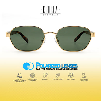 Peculiar Dana Hexagon Sunglasses Polarized TAC UV400 & Anti-Rad Replaceable Frames for Men Women