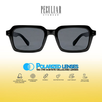Peculiar Hina Rectangle Sunglasses Polarized TAC UV400 & Anti-Rad Replaceable Frames for Men Women