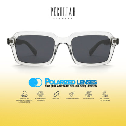 Peculiar Hina Rectangle Sunglasses Polarized TAC UV400 & Anti-Rad Replaceable Frames for Men Women