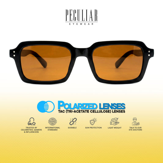 Peculiar Hina Rectangle Sunglasses Polarized TAC UV400 & Anti-Rad Replaceable Frames for Men Women