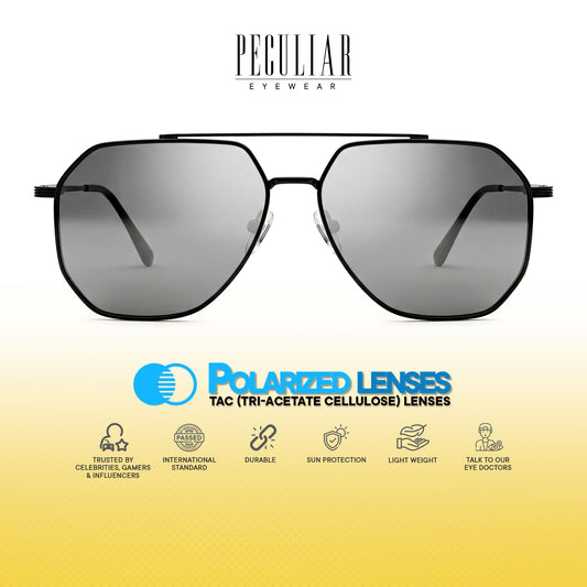 Peculiar Lina Aviator Sunglasses Polarized TAC UV400 & Anti-Rad Replaceable Frames for Men Women
