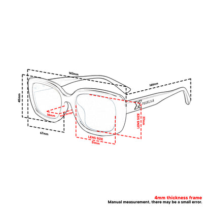 Peculiar Minji Cat Eye Sunglasses Polarized TAC UV400 & Anti-Rad Replaceable Frames for Men Women