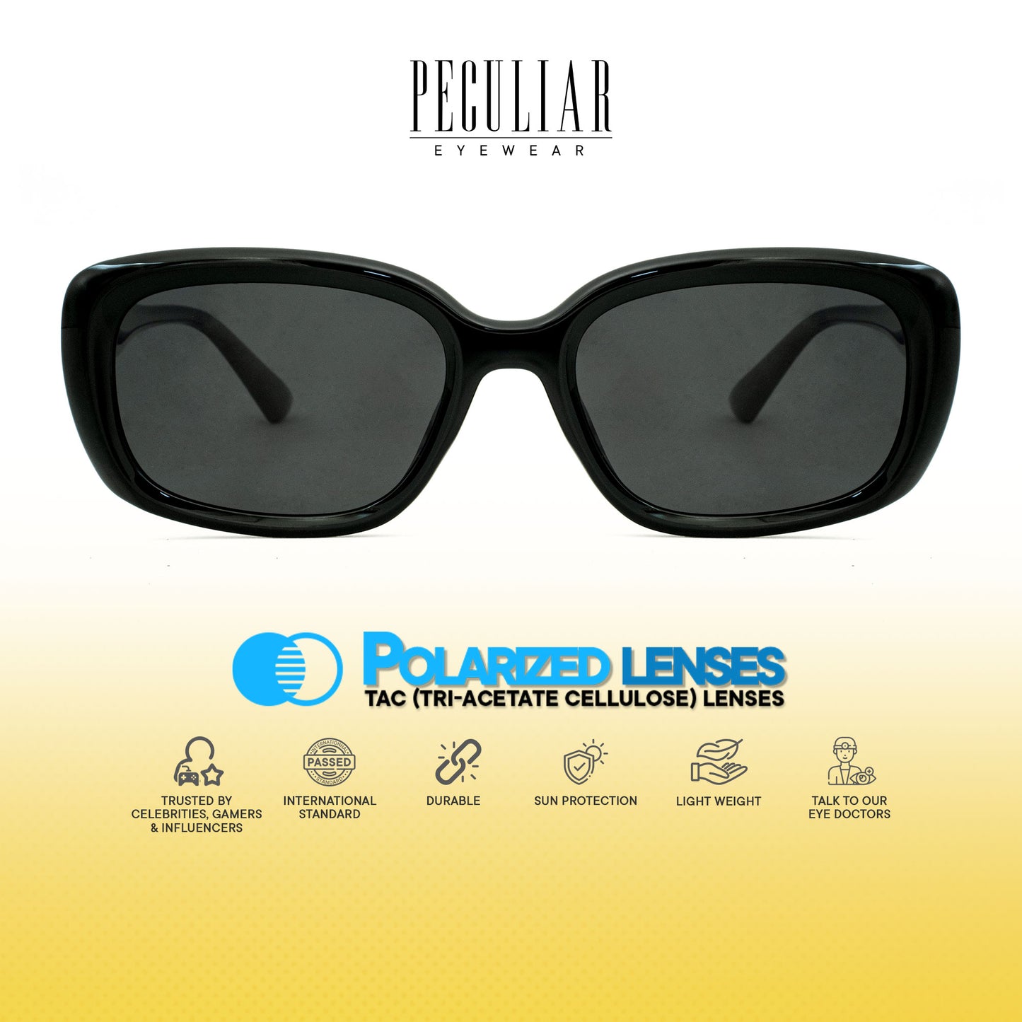 Peculiar Minji Cat Eye Sunglasses Polarized TAC UV400 & Anti-Rad Replaceable Frames for Men Women
