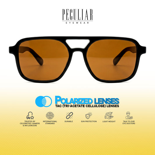 Peculiar Mio Aviator Sunglasses Polarized TAC UV400 & Anti-Rad Replaceable Frames for Men Women