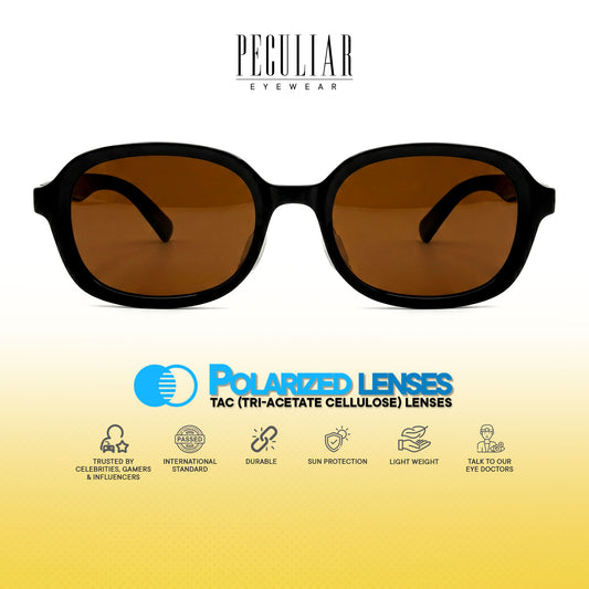 Peculiar Sena Oval Sunglasses Polarized TAC UV400 & Anti-Rad Replaceable Frames for Men Women