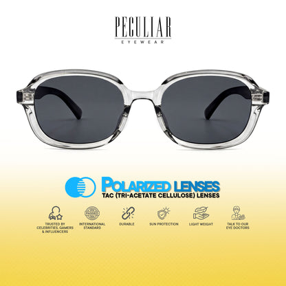 Peculiar Sena Oval Sunglasses Polarized TAC UV400 & Anti-Rad Replaceable Frames for Men Women