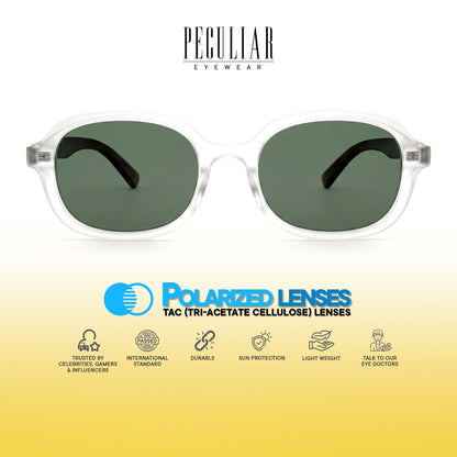 Peculiar Sena Oval Sunglasses Polarized TAC UV400 & Anti-Rad Replaceable Frames for Men Women