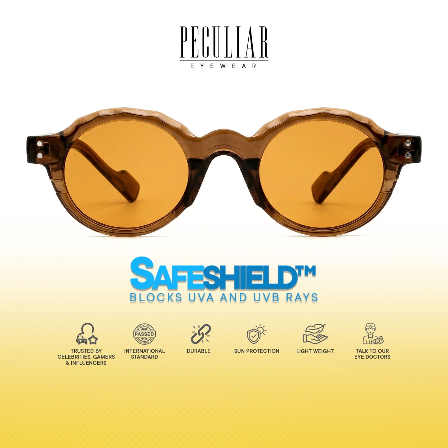 Peculiar Nari Round Sunglasses UV400 & Anti-Rad Replaceable Frames for Men Women