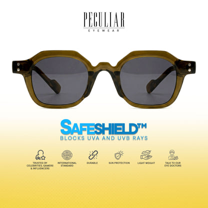 Peculiar Riko Square Sunglasses UV400 & Anti-Rad Replaceable Frames for Men Women