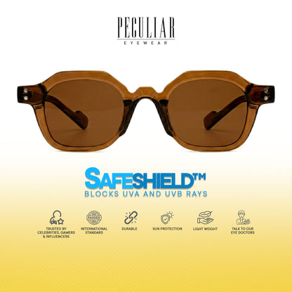 Peculiar Riko Square Sunglasses UV400 & Anti-Rad Replaceable Frames for Men Women