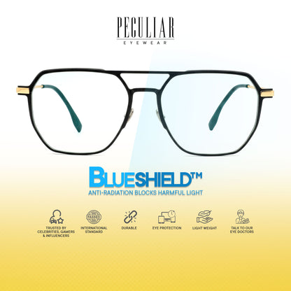 Peculiar Dasom Aviator Titanium Computer Glasses Anti Radiation Eyeglass Replaceable for Men Women