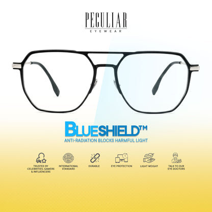 Peculiar Dasom Aviator Titanium Computer Glasses Anti Radiation Eyeglass Replaceable for Men Women
