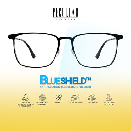Peculiar Ran Square Titanium Computer Glasses Anti Radiation Eyeglass Replaceable for Men Women
