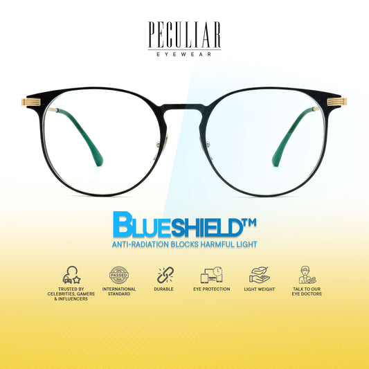 Peculiar Rio Round Titanium Computer Glasses Anti Radiation Eyeglass Replaceable for Men Women