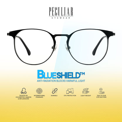 Peculiar Rio Round Titanium Computer Glasses Anti Radiation Eyeglass Replaceable for Men Women