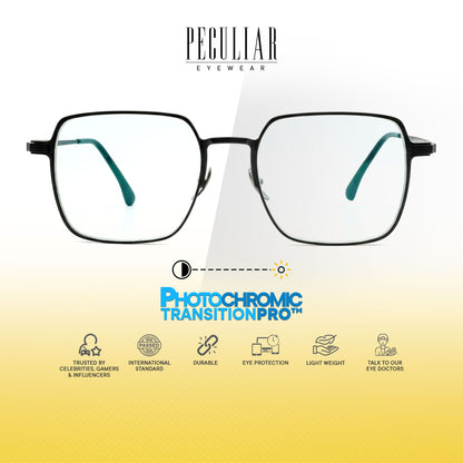 Peculiar Roy Square Titanium Computer Glasses Anti Radiation Eyeglass Replaceable for Men Women