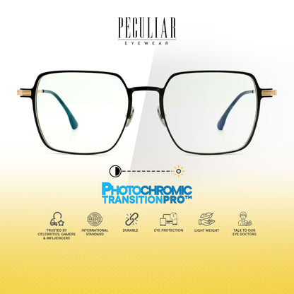 Peculiar Roy Square Titanium Computer Glasses Anti Radiation Eyeglass Replaceable for Men Women