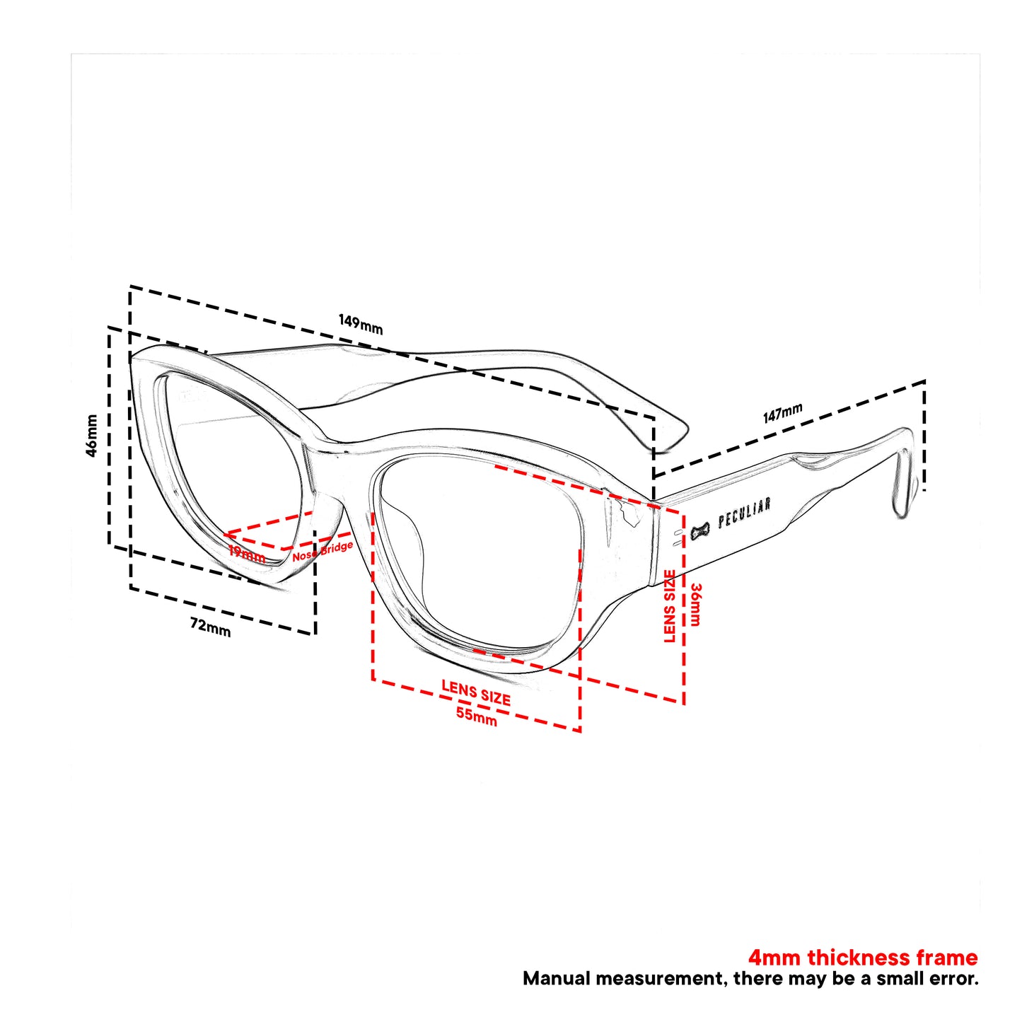 Peculiar Bami Cat Eye Sunglasses Polarized TAC UV400 & Anti-Rad Replaceable Frames for Men Women