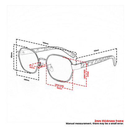 Peculiar Dana Hexagon Sunglasses Polarized TAC UV400 & Anti-Rad Replaceable Frames for Men Women