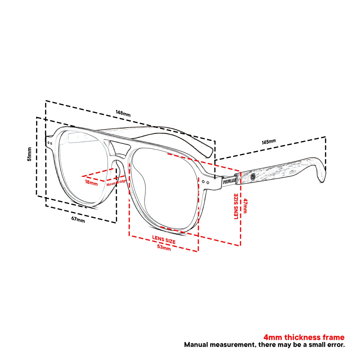Peculiar Mei Aviator Sunglasses Polarized TAC UV400 & Anti-Rad Replaceable Frames for Men Women