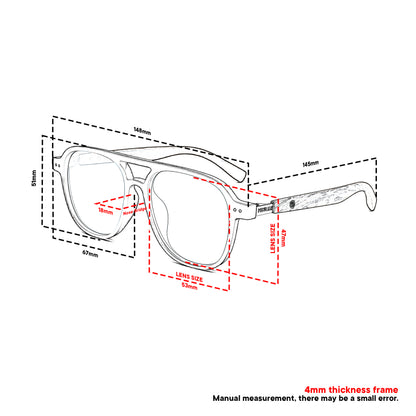 Peculiar Mei Aviator Sunglasses Polarized TAC UV400 & Anti-Rad Replaceable Frames for Men Women