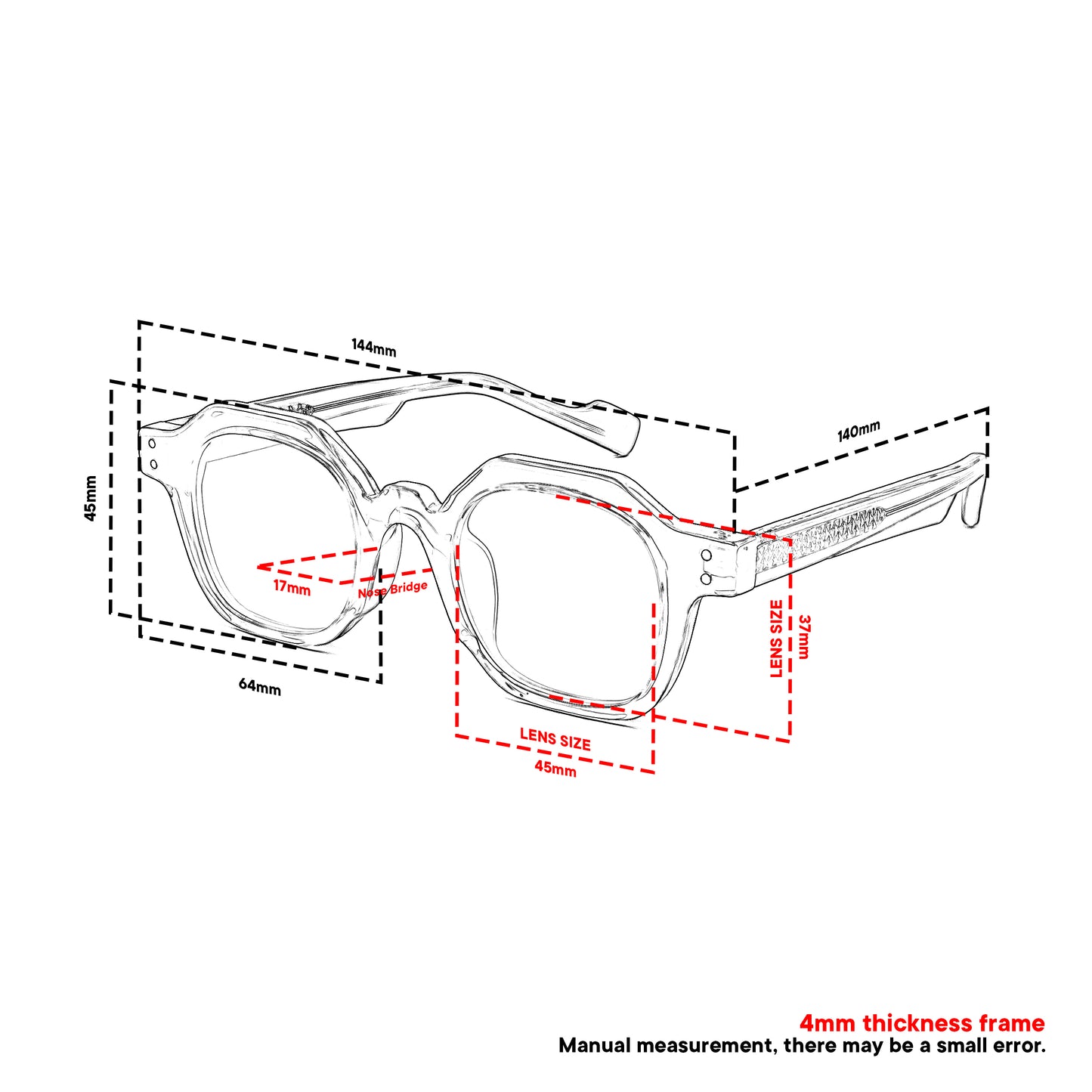 Peculiar Riko Square Sunglasses UV400 & Anti-Rad Replaceable Frames for Men Women