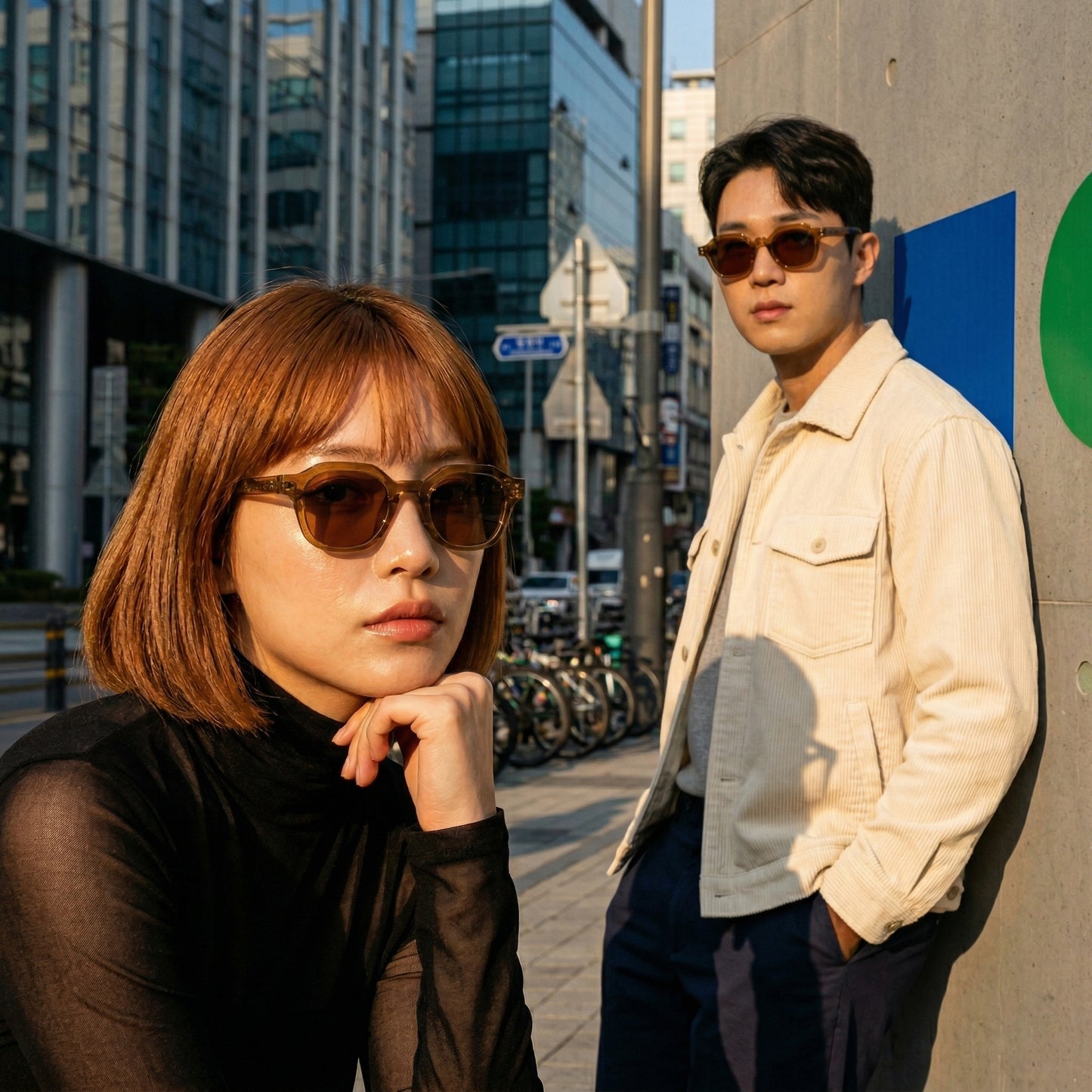 Peculiar Riko Square Sunglasses UV400 & Anti-Rad Replaceable Frames for Men Women