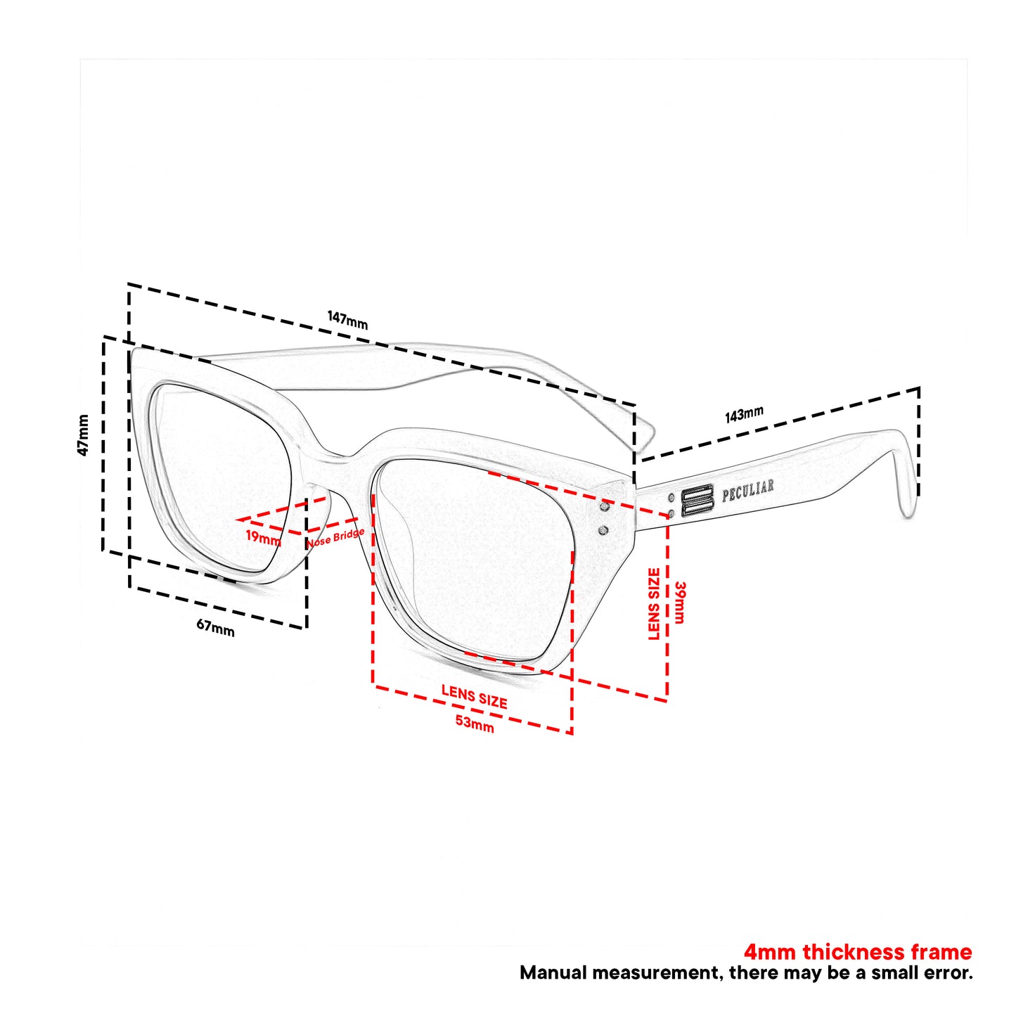Peculiar Sol Cat Eye Sunglasses Polarized TAC UV400 & Anti-Rad Replaceable Frames for Men Women