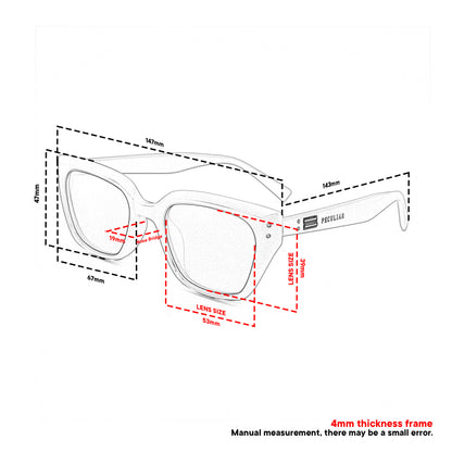 Peculiar Sol Cat Eye Sunglasses Polarized TAC UV400 & Anti-Rad Replaceable Frames for Men Women