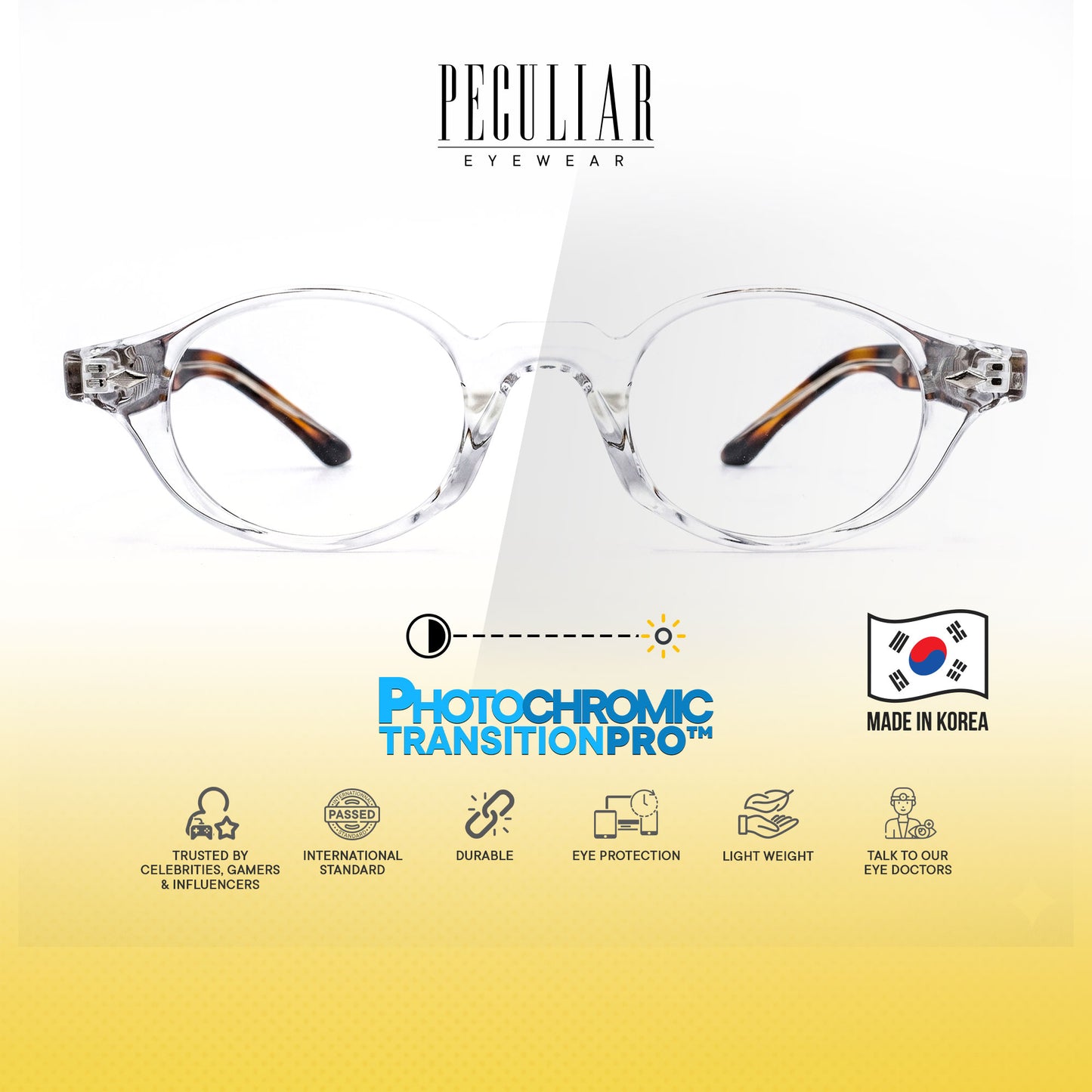 Peculiar Sejin Square Korean BIO-Plastic Computer Anti-Radiation Replaceable Lens Eyeglasses