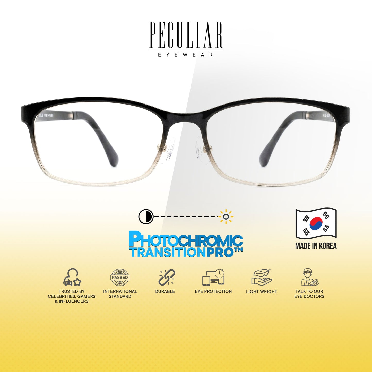 Peculiar Jimin Square BIO-Plastic Super Flex Computer Anti-Radiation Replaceable Lens Eyeglasses