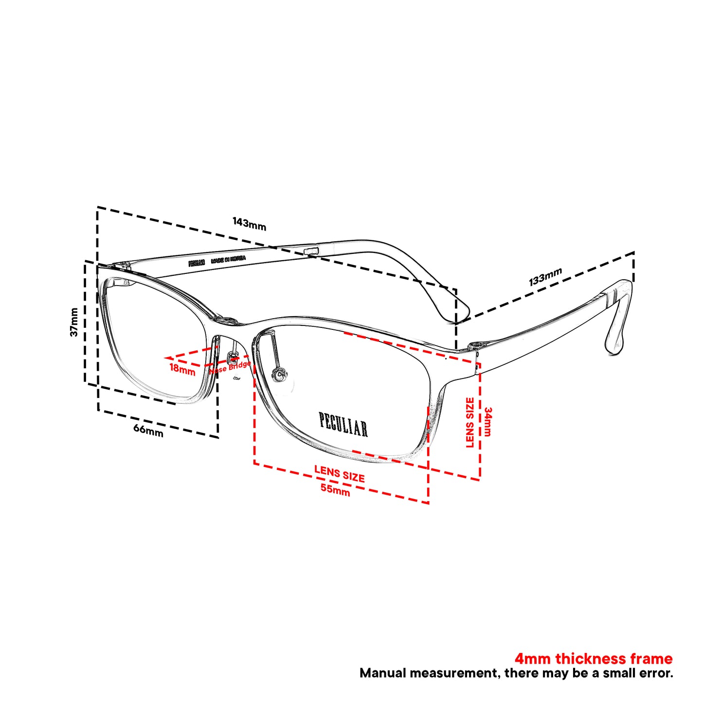 Peculiar Jimin Square BIO-Plastic Super Flex Computer Anti-Radiation Replaceable Lens Eyeglasses
