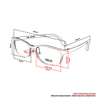Peculiar Jimin Square BIO-Plastic Super Flex Computer Anti-Radiation Replaceable Lens Eyeglasses