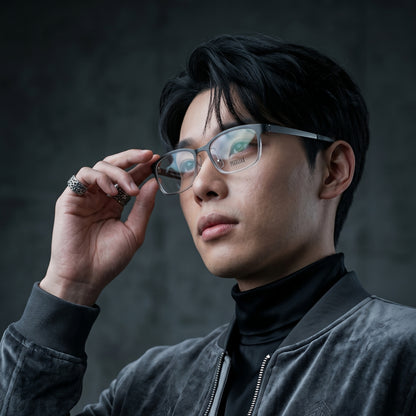 Peculiar Jimin Square BIO-Plastic Super Flex Computer Anti-Radiation Replaceable Lens Eyeglasses