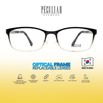 Peculiar Jimin Square BIO-Plastic Super Flex Computer Anti-Radiation Replaceable Lens Eyeglasses