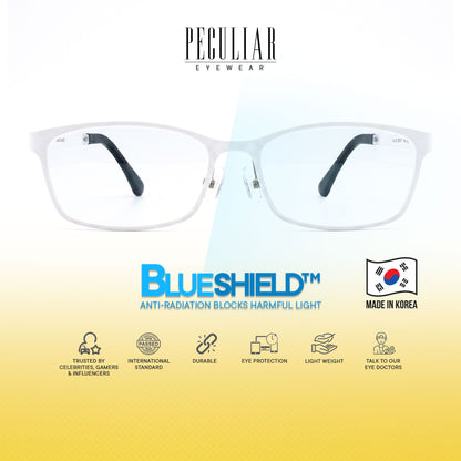 Peculiar Jimin Square BIO-Plastic Super Flex Computer Anti-Radiation Replaceable Lens Eyeglasses