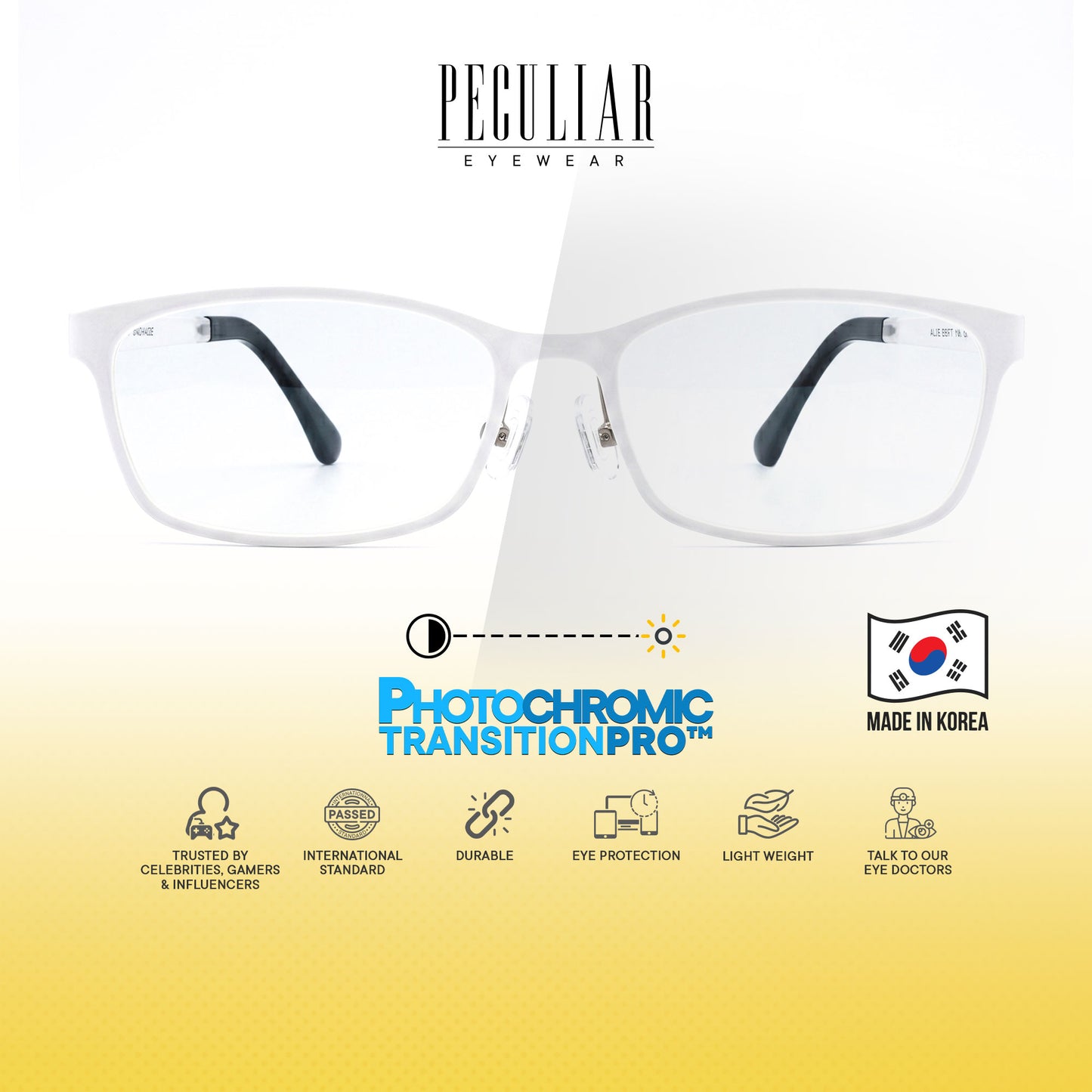 Peculiar Jimin Square BIO-Plastic Super Flex Computer Anti-Radiation Replaceable Lens Eyeglasses