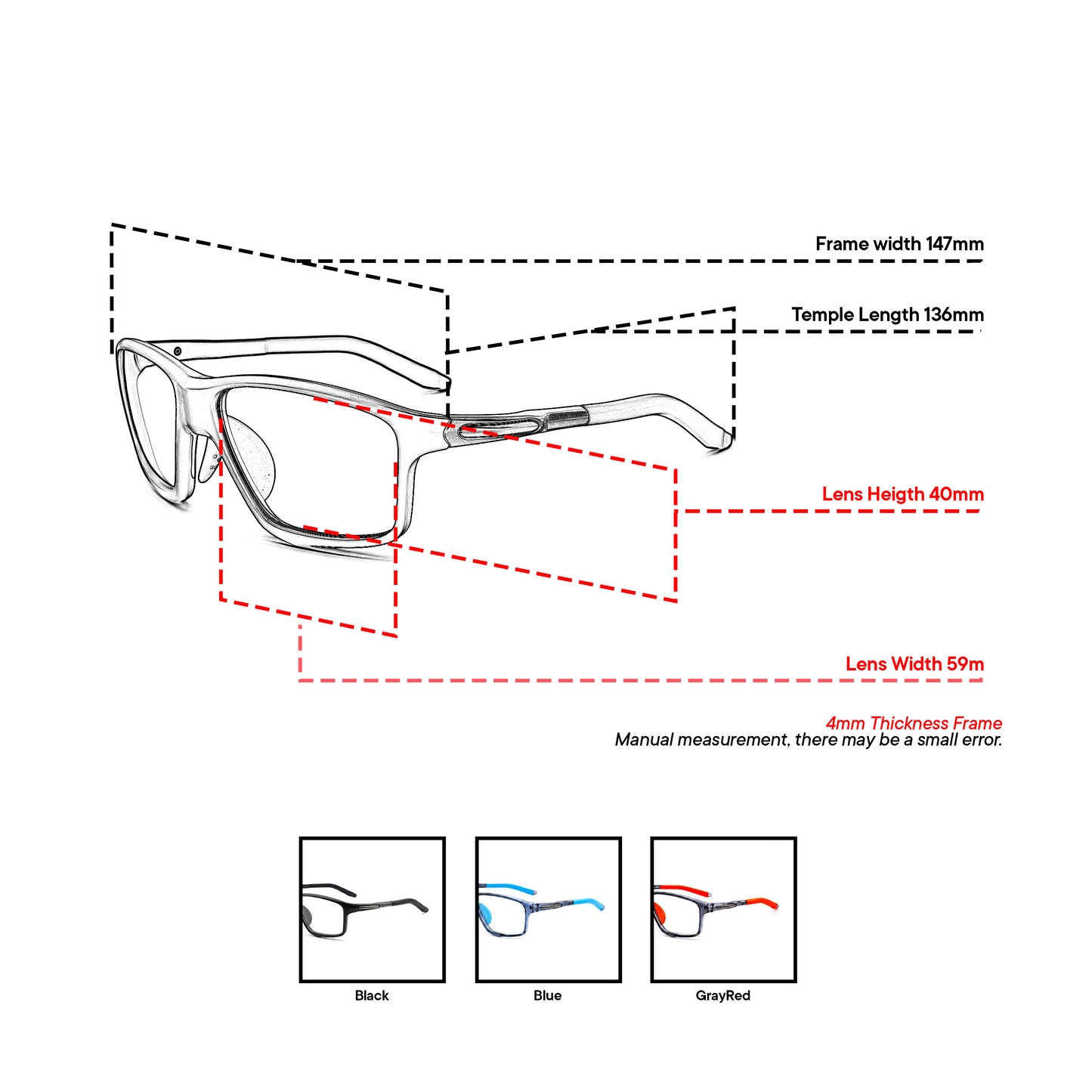 Peculiar Kwan Rectangle Rider Computer Anti-Radiation Photochromic Transition Pro Replaceable Lens Eyeglasses