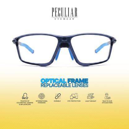 Peculiar Kwan Rectangle Rider Computer Anti-Radiation Photochromic Transition Pro Replaceable Lens Eyeglasses