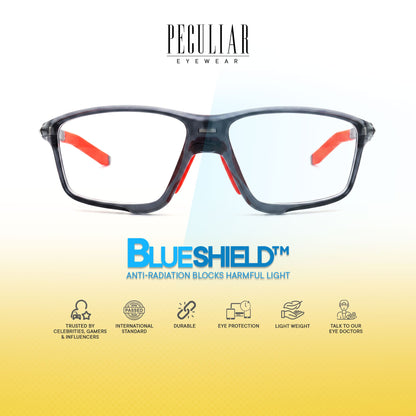 Peculiar Kwan Rectangle Rider Computer Anti-Radiation Photochromic Transition Pro Replaceable Lens Eyeglasses