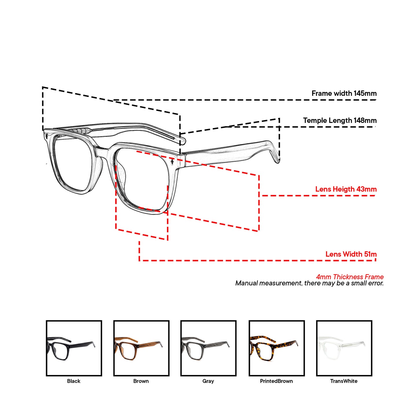 Peculiar Shin Square Computer Anti-Radiation Photochromic Transition Pro Replaceable Lens Eyeglasses