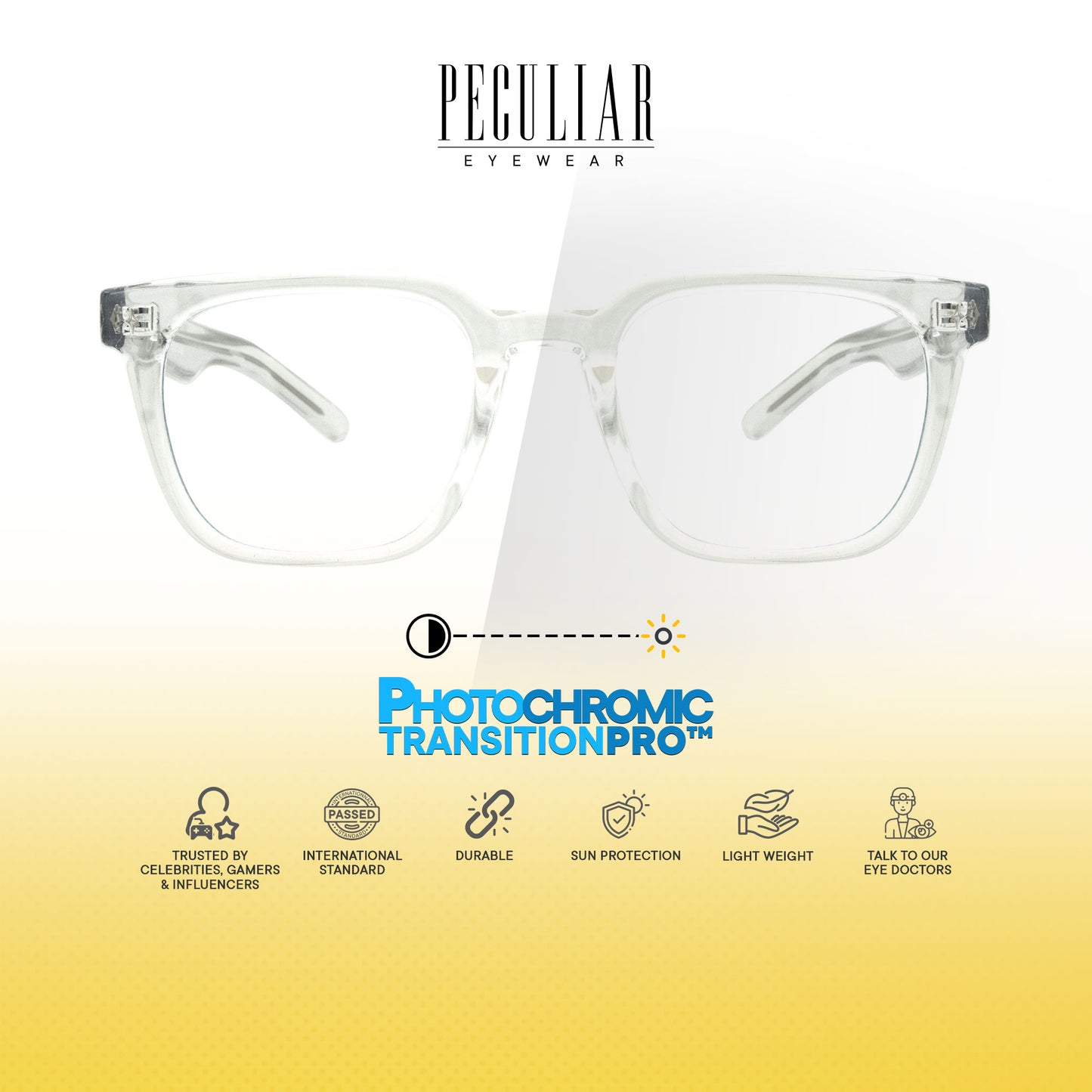 Peculiar Shin Square Computer Anti-Radiation Photochromic Transition Pro Replaceable Lens Eyeglasses