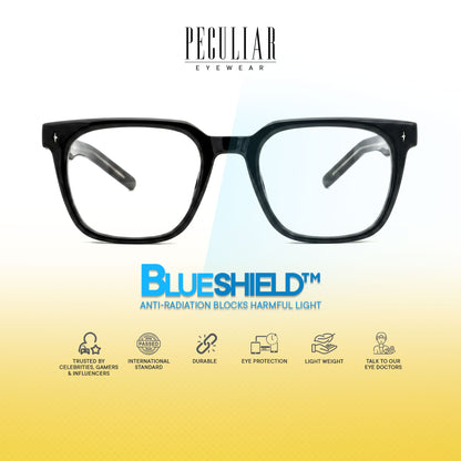 Peculiar Shin Square Computer Anti-Radiation Photochromic Transition Pro Replaceable Lens Eyeglasses