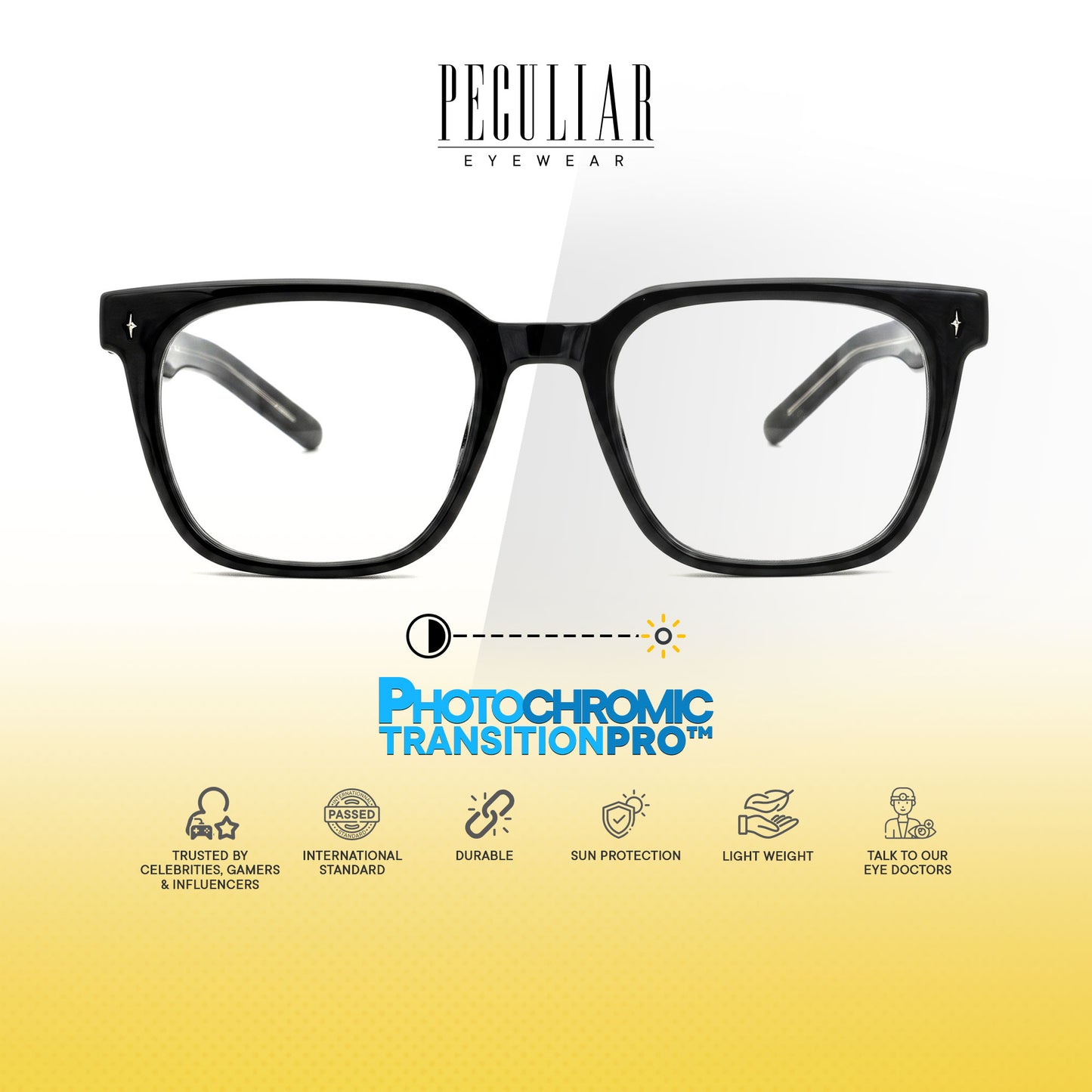 Peculiar Shin Square Computer Anti-Radiation Photochromic Transition Pro Replaceable Lens Eyeglasses