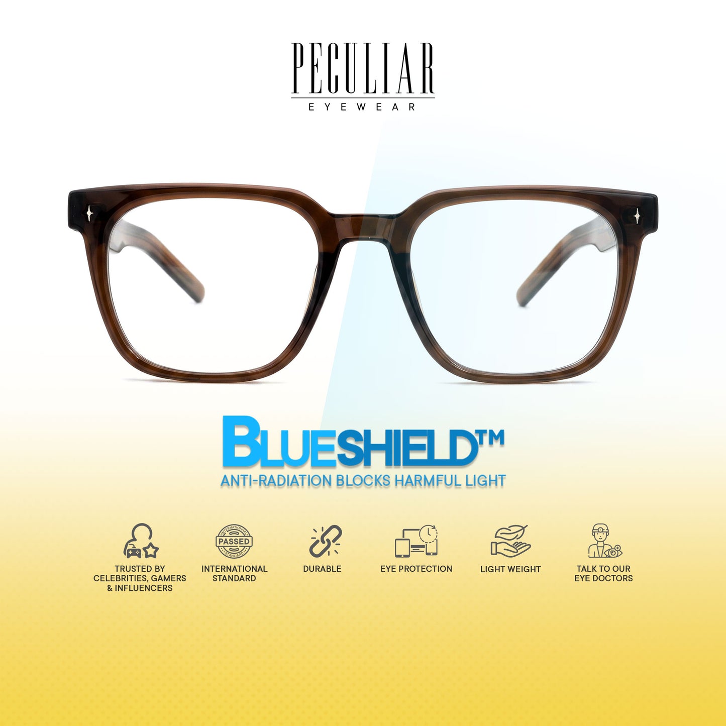 Peculiar Shin Square Computer Anti-Radiation Photochromic Transition Pro Replaceable Lens Eyeglasses