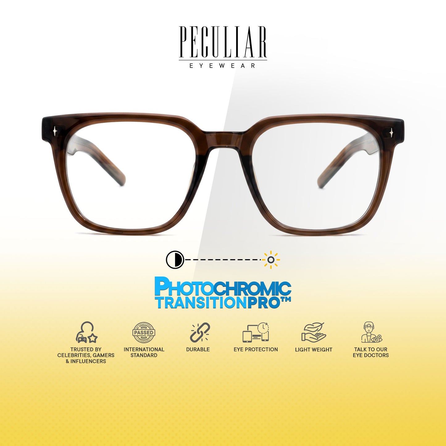Peculiar Shin Square Computer Anti-Radiation Photochromic Transition Pro Replaceable Lens Eyeglasses
