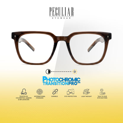 Peculiar Shin Square Computer Anti-Radiation Photochromic Transition Pro Replaceable Lens Eyeglasses