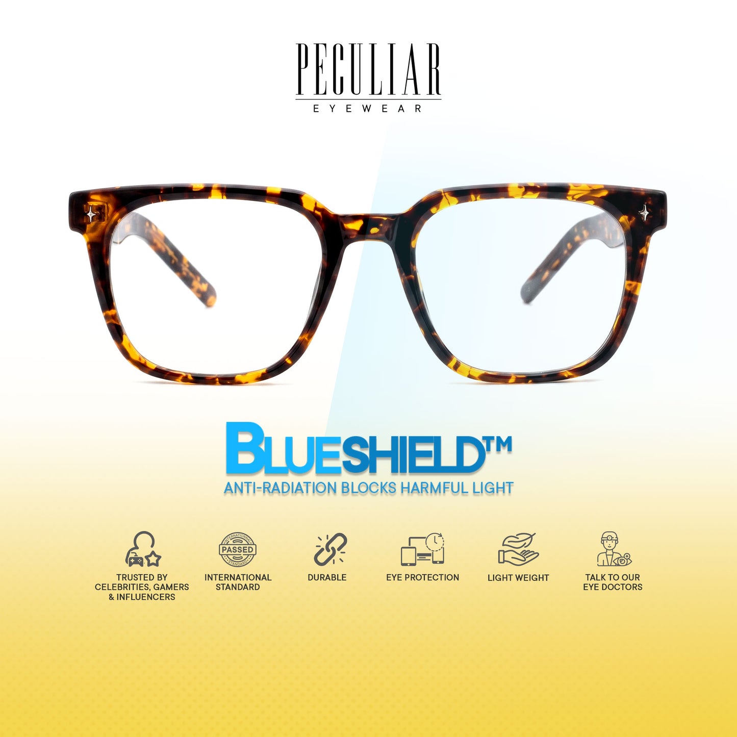 Peculiar Shin Square Computer Anti-Radiation Photochromic Transition Pro Replaceable Lens Eyeglasses