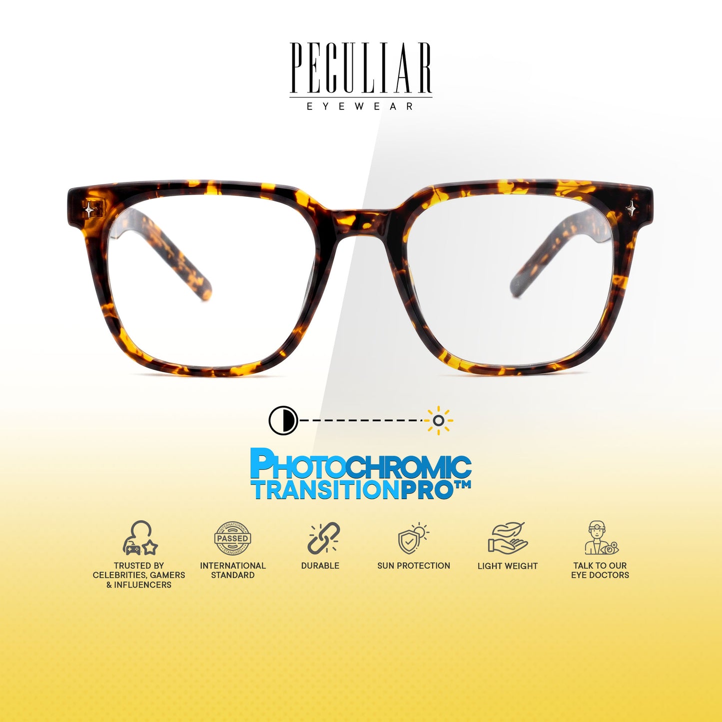 Peculiar Shin Square Computer Anti-Radiation Photochromic Transition Pro Replaceable Lens Eyeglasses