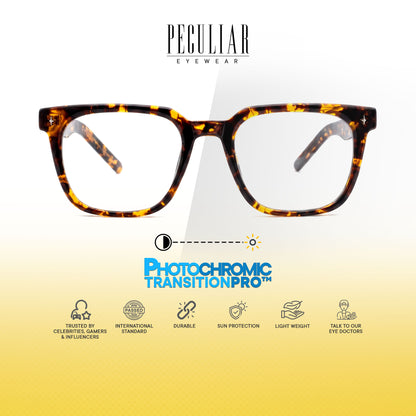 Peculiar Shin Square Computer Anti-Radiation Photochromic Transition Pro Replaceable Lens Eyeglasses